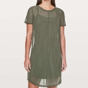 Lululemon Ready to Reach Dress Camo Green Mesh